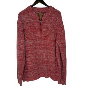 Onward Reserve XL Red Knit Quarter Zip Sweater Classic Cozy Casual Layering